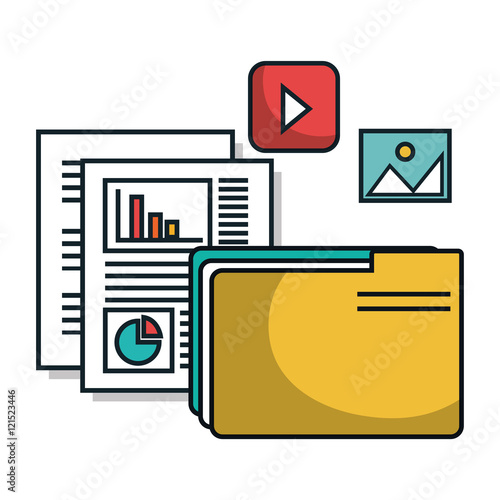 data center server files archives papers isolated vector illustration eps10