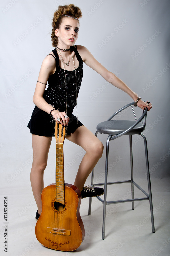 rock girl with guitar rock girl with guitar