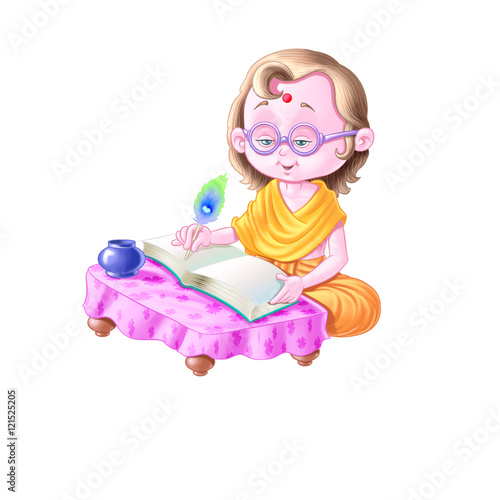 Rishi writing with quill