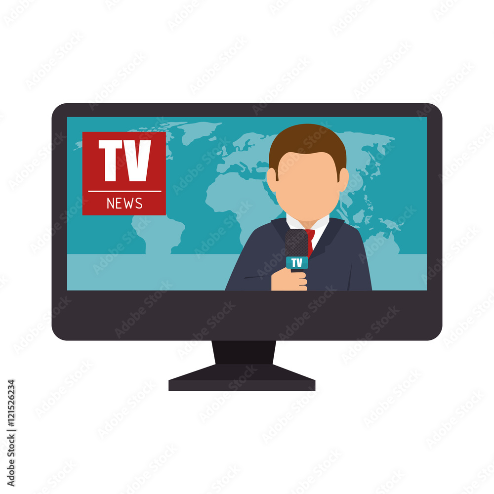 reporter tv lcd news graphic vector illustration eps 10 reporter tv lcd news graphic vector illustration eps 10