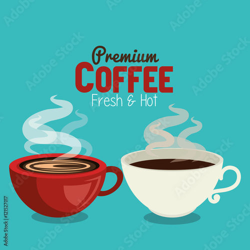 cups coffee hot red and white graphic vector illustration eps 10