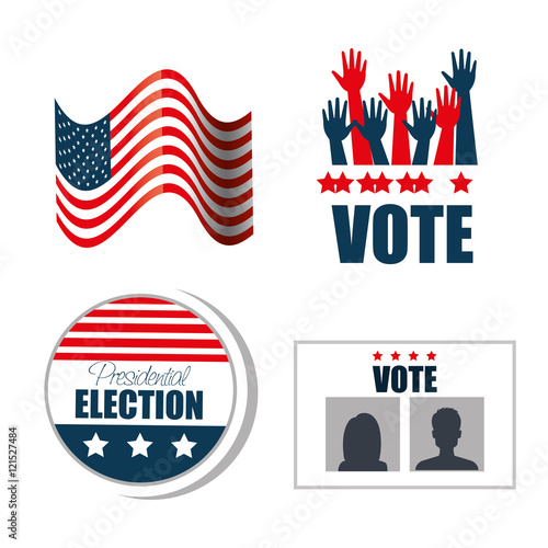 set concept election presidential isolated graphic vector illustration eps 10