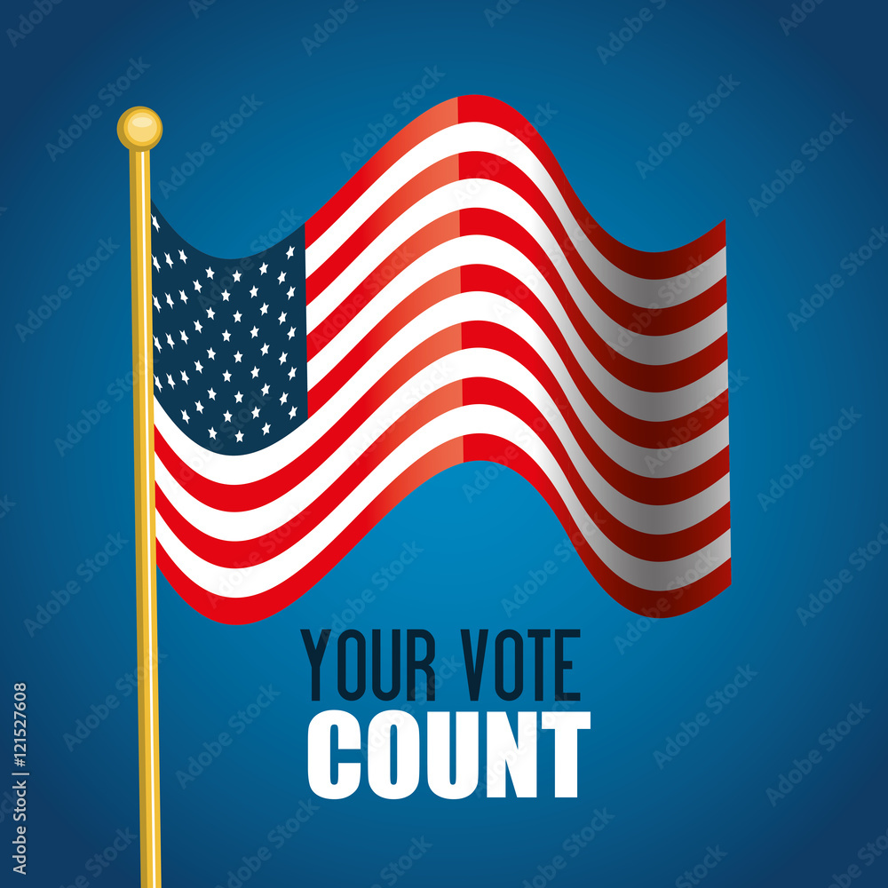 flag usa your vote count graphic vector illustration eps 10 Stock ...