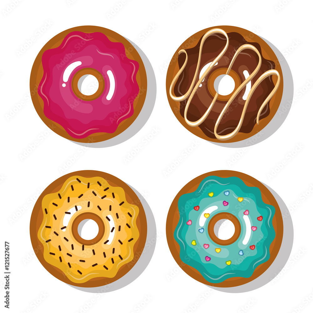 Fototapeta premium set icon donuts sweet isolated vector illustration eps 10