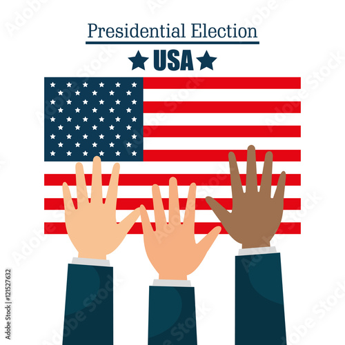 hands raised up election presidential graphic vector illustration eps 10