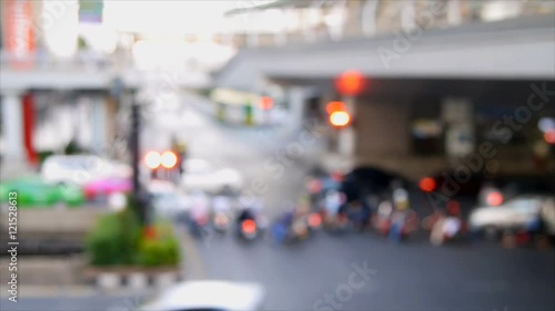 Wallpaper Mural Accelerated defocus of traffic at intersection in Bangkok,Thailand Torontodigital.ca