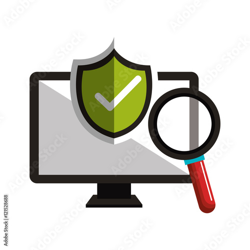 monitor checkmark search design vector illustration esp 10
