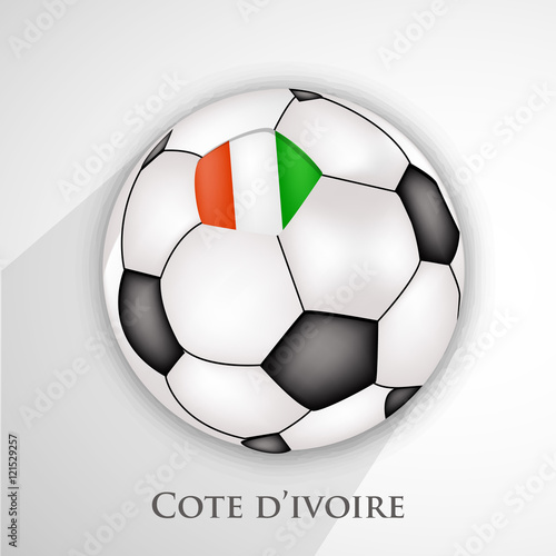  Ivory Coast Flag with a soccer ball