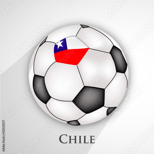 Chile Flag with a soccer ball