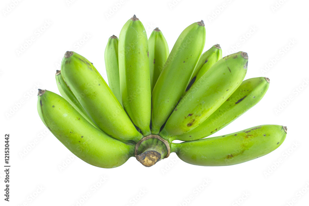 big green banana on white background.