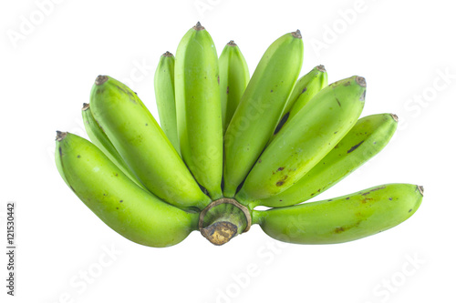 big green banana on white background.
