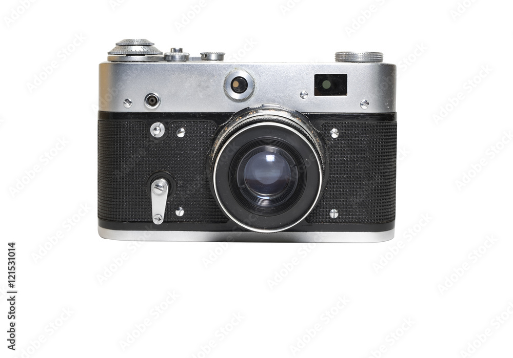 oldschool camera on an isolated white background