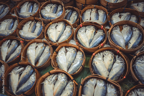 mackerel fish or platoo steamed tradition popular fish food in Thailand.