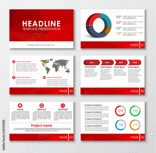 Set of web presentation slides