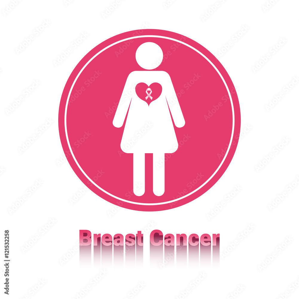 Girl Symbol Breast Cancer Awareness Concept Girl Symbol Breast Cancer Awareness Concept
