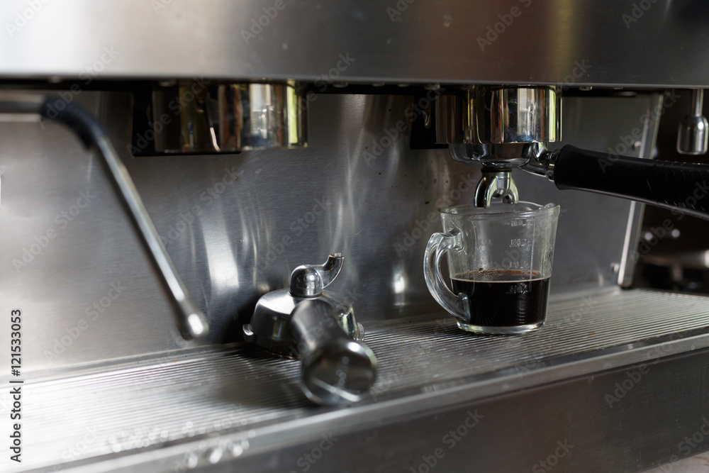 coffee making process from coffee machine in cafe shop coffee making process from coffee machine in cafe shop