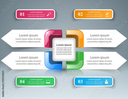 Abstract 3D digital illustration Infographic.