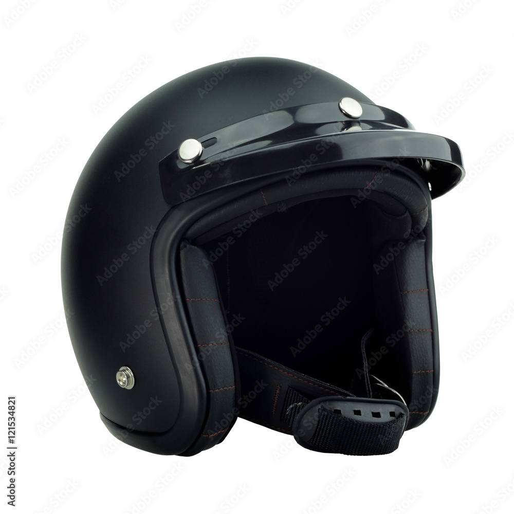 Black motorbike classic helmet