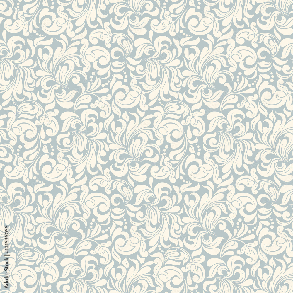 Seamless background of blue color in the style of baroque Seamless background of blue color in the style of baroque