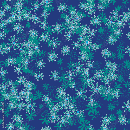 Wallpaper Mural vector seamless naive minimalistic ditsy flower pattern, modern little daisy floral background print with dots Torontodigital.ca