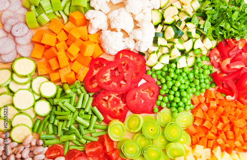 Fototapeta Naklejka Na Ścianę i Meble -  Fresh cut vegetables
