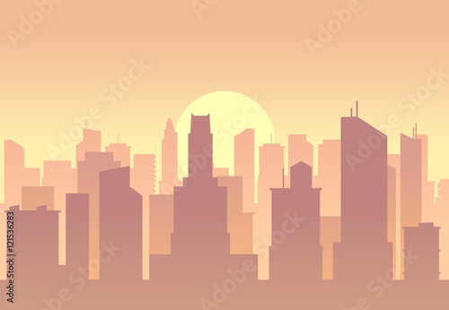 Vector city flat skyline
