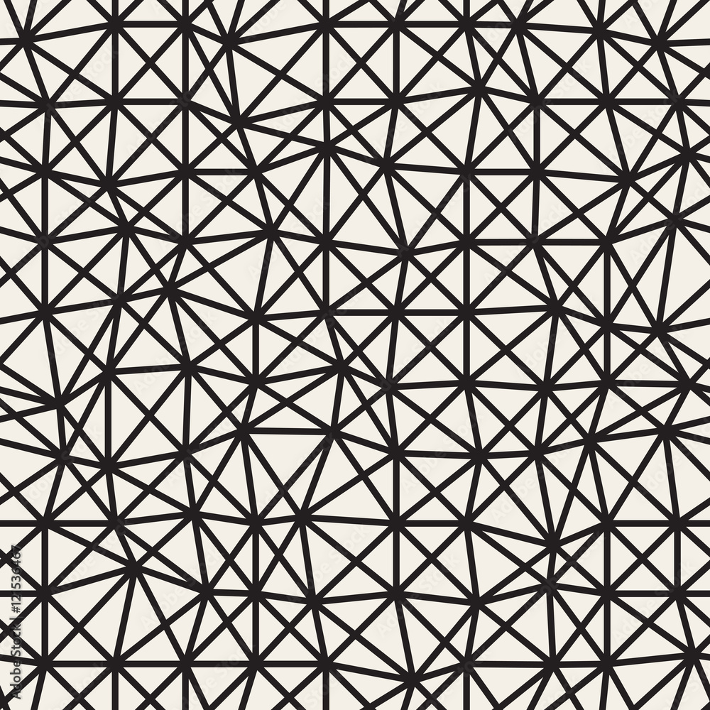 Vector Seamless Black and White Irregular Triangles Grid Pattern Vector Seamless Black and White Irregular Triangles Grid Pattern