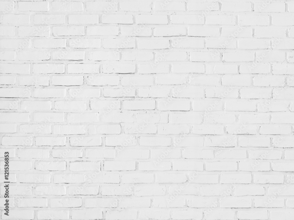 white brick wall - obrazy, fototapety, plakaty 