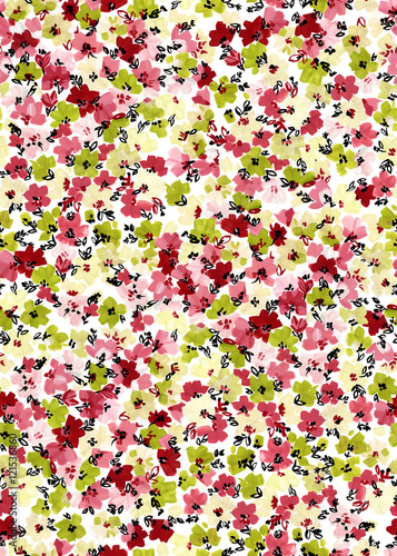 Wallpaper Mural seamless artistic graphical hand drawn stylized flowers in brush strokes pattern. modern ditsy floral colorful background allover print design Torontodigital.ca