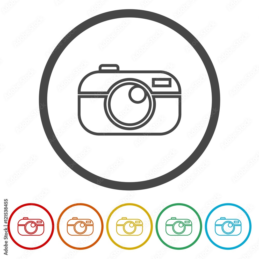 Photo camera silhouette with circle Photo camera silhouette with circle