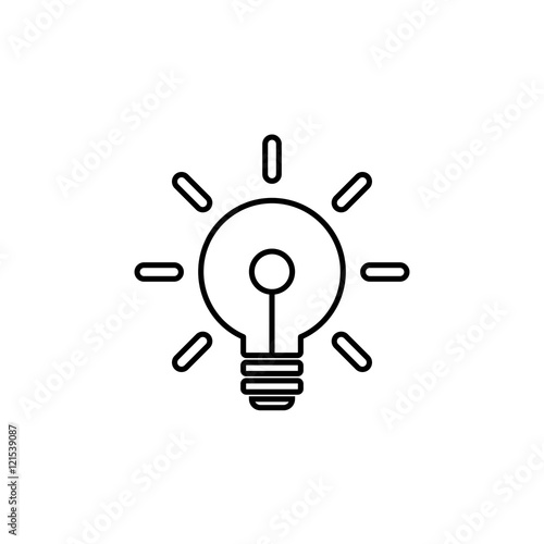 Light lamp sign icon. Idea symbol. Vector illustration in line style