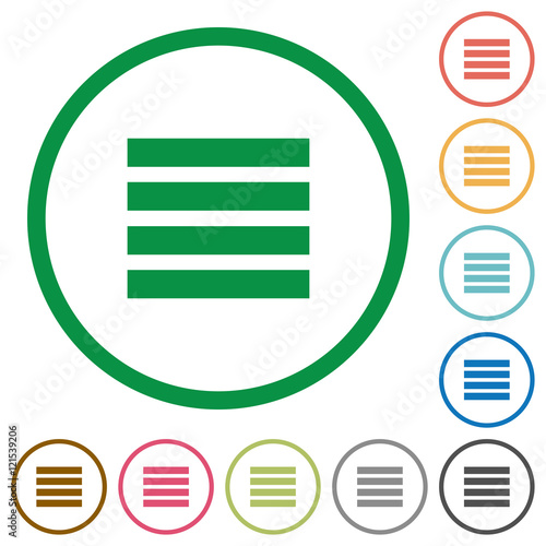 Text align justify outlined flat icons