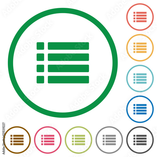 Unordered list outlined flat icons