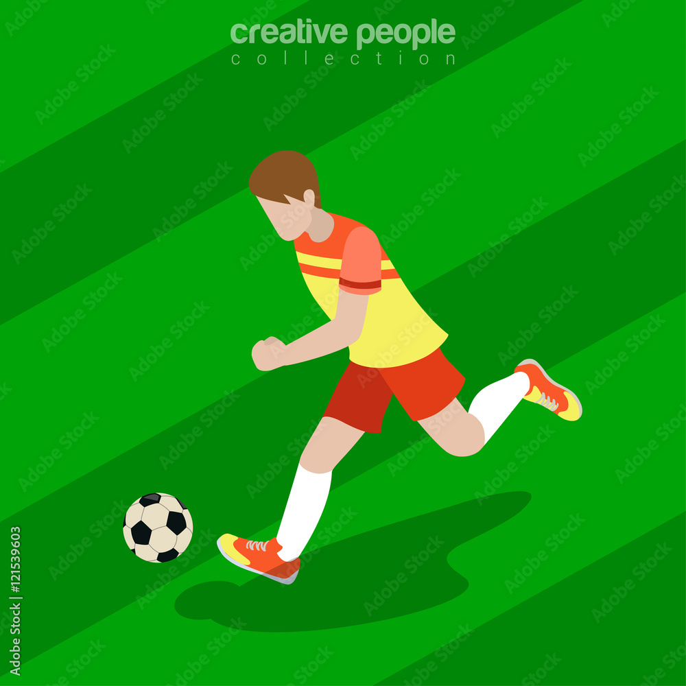Flat isometric Football (Soccer) Player vector Team sports 3d Flat isometric Football (Soccer) Player vector Team sports 3d