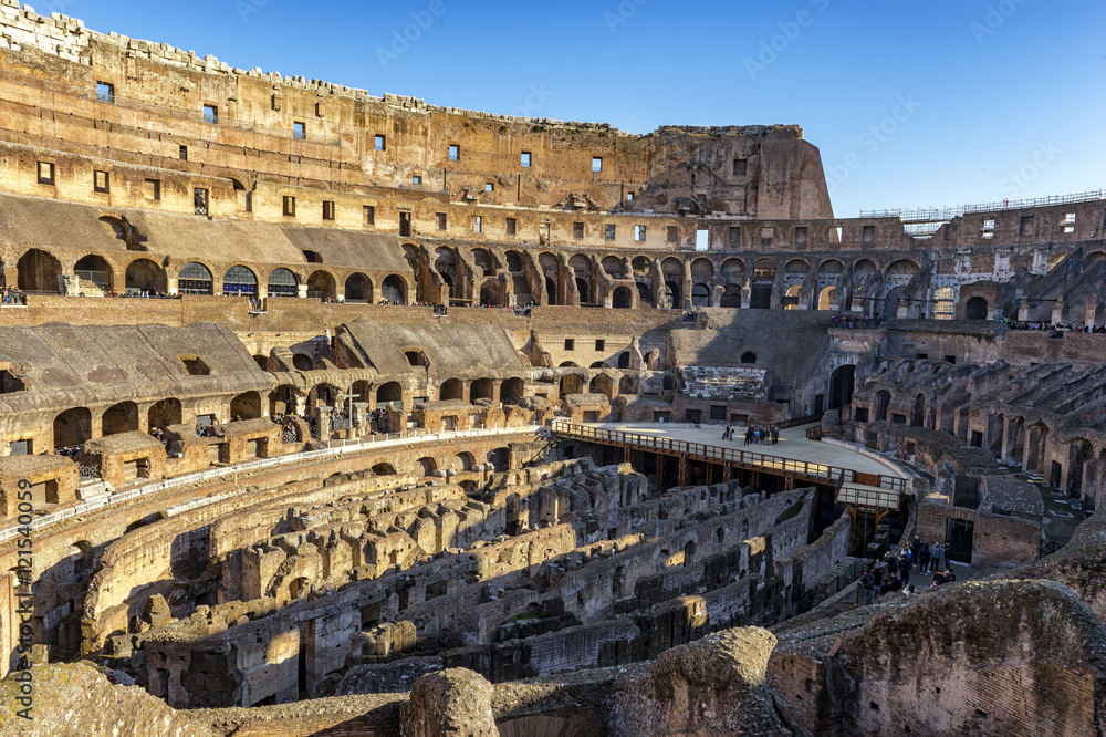 Colliseum and incidental people visiting it