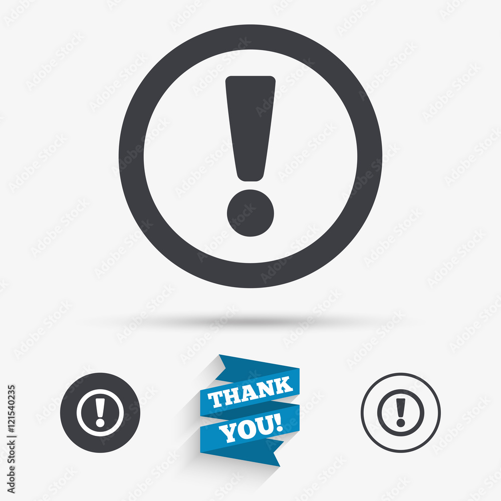 Attention sign icon. Exclamation mark. Attention sign icon. Exclamation mark.