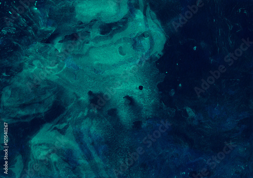 Abstract dark blue hand-made texture. Marbling background for design
