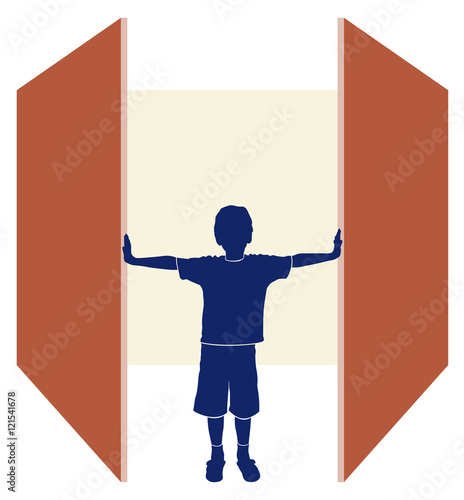 open day concept, doors open days background for schools or kindergartens, isolated illustration