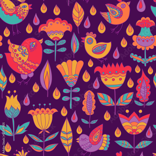 Wallpaper Mural Floral seamless pattern Torontodigital.ca