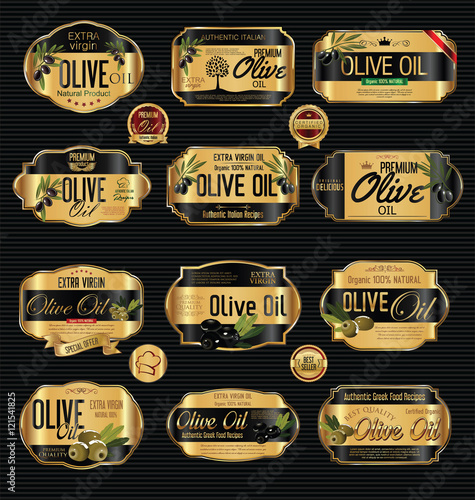 Olive oil retro vintage background collection