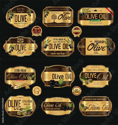 Olive oil retro vintage background collection