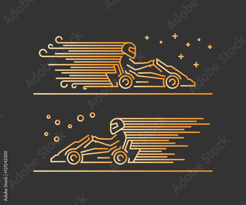 Vector line karting symbol
