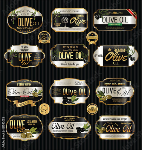 Olive oil retro vintage background collection