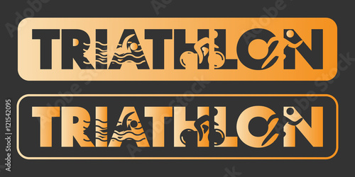 Gold triathlon logo and icon