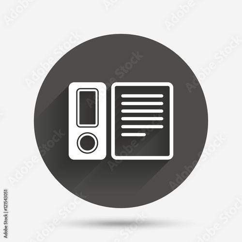 Document folder sign. Accounting binder symbol.