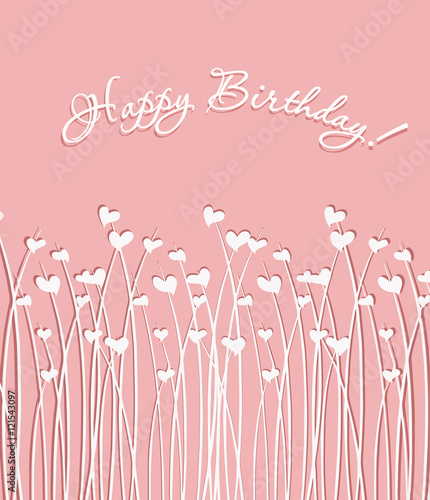 Greeting pink card