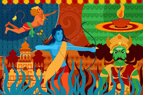 Happy Dussehra festival background forIndia holiday