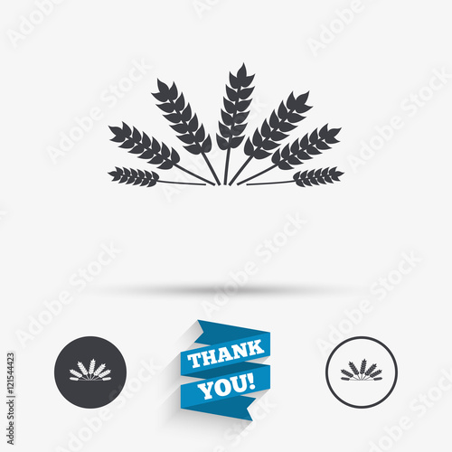 Agricultural sign icon. Gluten free or No gluten