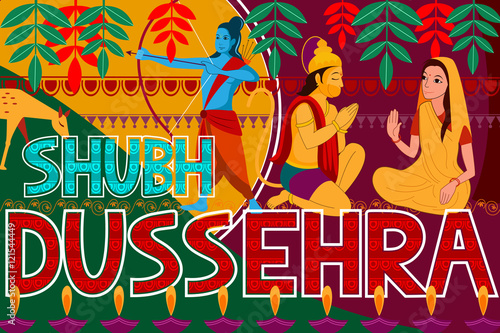 Happy Dussehra festival background forIndia holiday