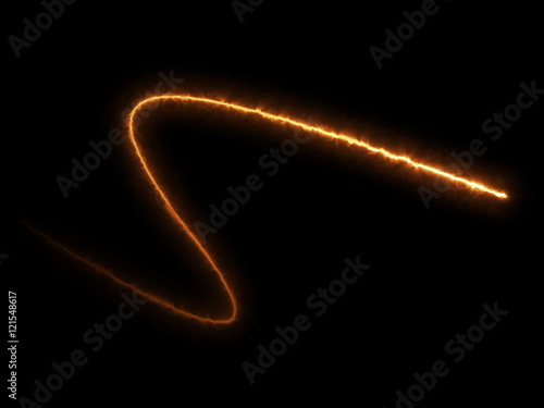 Abstract Fire Effect Element Design on Black Background